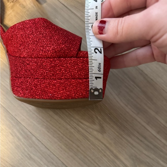 Gianni Bini Red Glitter High Heels - Picture 6 of 7